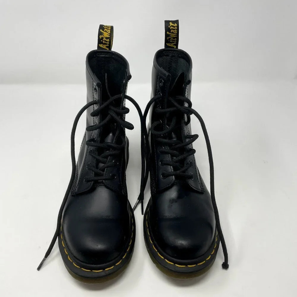 Dr. Martens 1460 Smooth Leather Lace Up Boots Black Size 7 - Picture 6 of 11